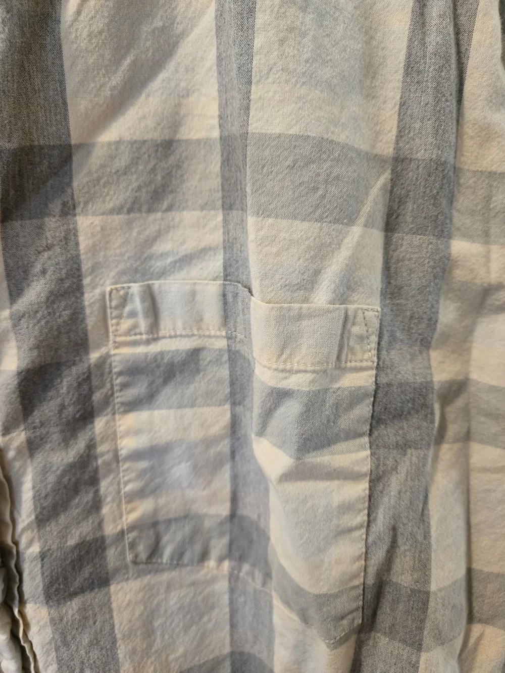 J. Crew Light Beige and Gray Plaid Button-Down Shirt